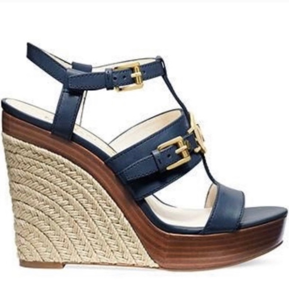 MICHAEL KORS MACKENZIE WEDGE NAVY BLUE